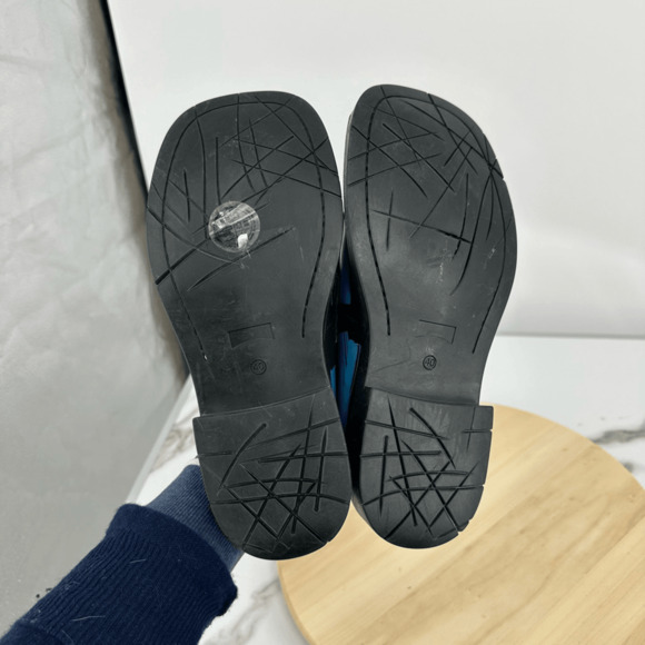 Camper Lab Womens 8.5 MIL 1978 Loafers Black Blue Brushed Leather Wacky Artsy - Picture 5 of 13